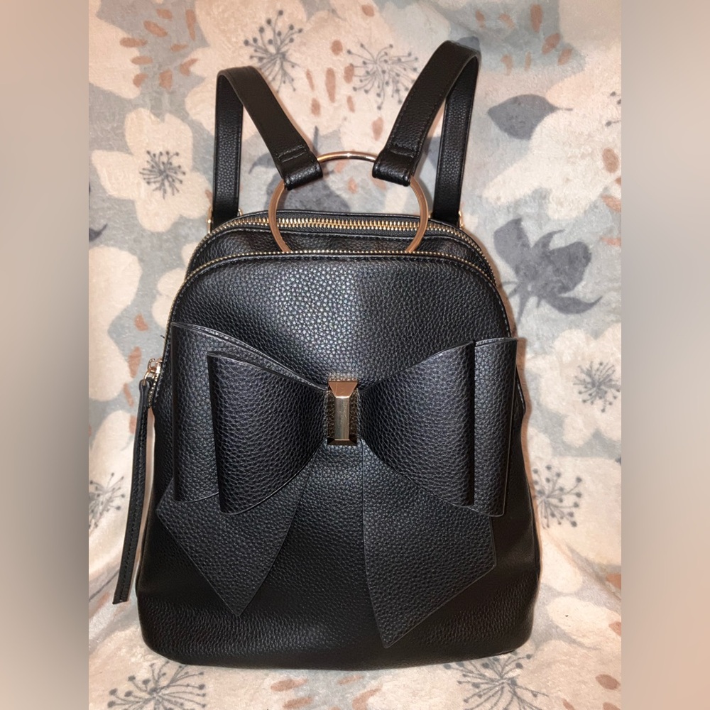 Black Bow Accent Women's Backpack